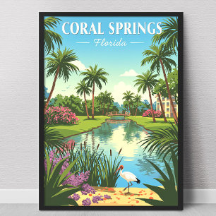 Vintage Coral Springs Florida Poster