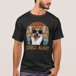 Vintage Corgi Aunt Funny Cute Dog Pet Owner Mother T-Shirt