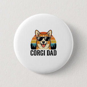 Vintage Corgi Dad Engraving Dog Lover Shirt Design 6 Cm Round Badge