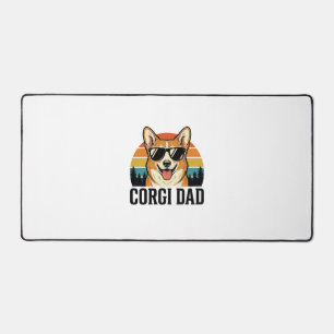 Vintage Corgi Dad Engraving Dog Lover Shirt Design Desk Mat