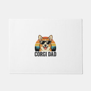 Vintage Corgi Dad Engraving Dog Lover Shirt Design Doormat