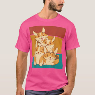 Vintage Corgi Dog Pile  T-Shirt