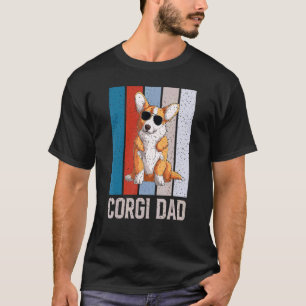 Vintage Corgi Dog T Corgi Dad Sunglasses Design T-Shirt