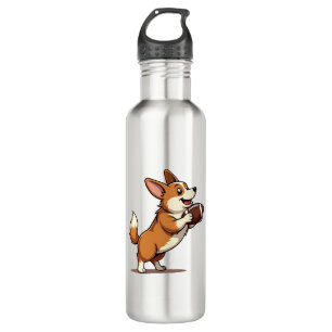 Vintage Corgi Football Dog Illustration Retro Spor 710 Ml Water Bottle