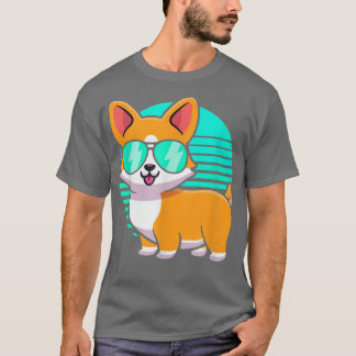 Vintage Corgi Kids Boy Girl Funny Corgi Retro  T-Shirt