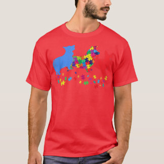 Vintage Corgi Puzzle Autism Awareness Dog Lover  T-Shirt