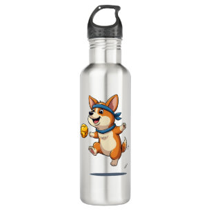 Vintage Corgi Volleyball Illustration Cute Dog Ath 710 Ml Water Bottle