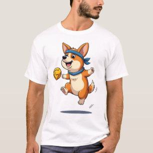 Vintage Corgi Volleyball Illustration Cute Dog Ath T-Shirt