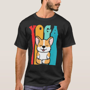 Vintage Corgi Yoga Figurines For Dog Yoga T-Shirt