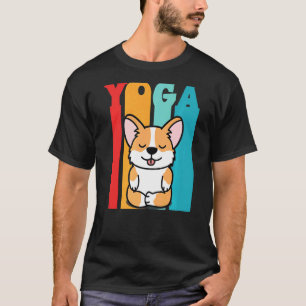 Vintage Corgi Yoga Figurines For Dog Yoga T-Shirt