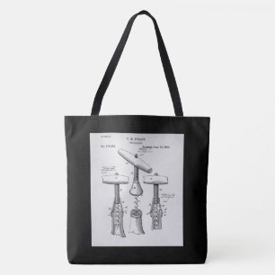 Vintage Corkscreww Illustration Tote Bag