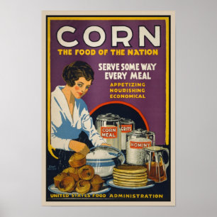 Vintage Corn based foods Ad Poster