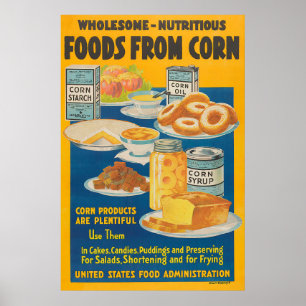 Vintage Corn Food Uses Poster