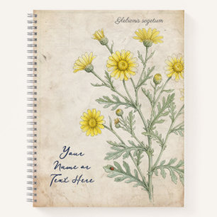 Vintage Corn Marigold Botanical Notebook