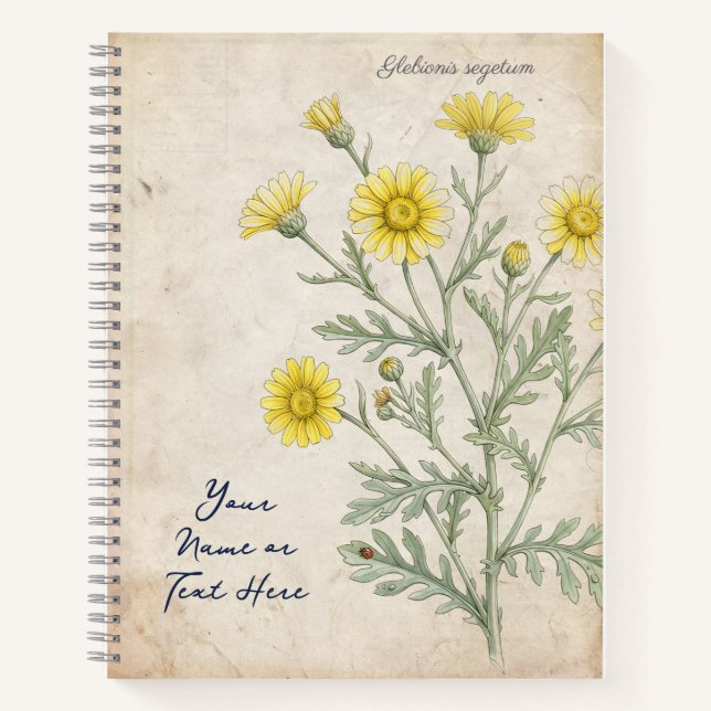 Vintage Corn Marigold Botanical Notebook (Front)
