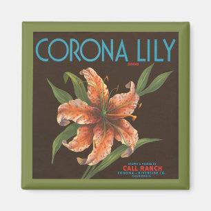 Vintage Corona Lily Brand Magnet
