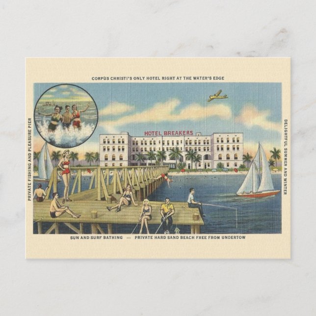 Vintage Corpus Christi Beach Postcard (Front)