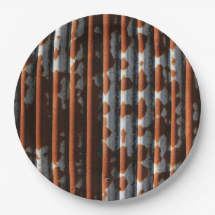 Vintage Corrugated Tin Rustic Corrugated Barn Tin Paper Plate