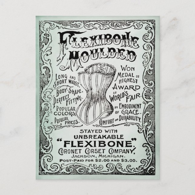 Vintage Corset Clothing Advertisement Postcard (Front)