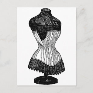 Vintage Corset dress form Postcard