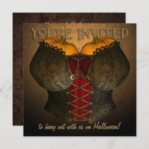 Vintage Corset Halloween Costume Party Invitation