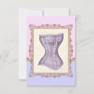 Vintage Corset Lingerie Victorian Bridal Shower Invitation
