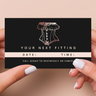 Vintage Corset Logo Lingerie Boutique Appointment Card