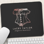 Vintage Corset Logo Lingerie Boutique Mouse Mat<br><div class="desc">Vintage Corset Logo Lingerie Boutique Mouse Pad. This elegant modern trendy business design features a rose gold vintage corset on a solid black background. Perfect for a lingerie boutique,  boudoir photographer and more!</div>