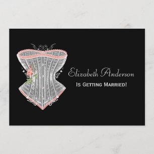 Vintage Corset Personal Lingerie Bridal Shower Invitation