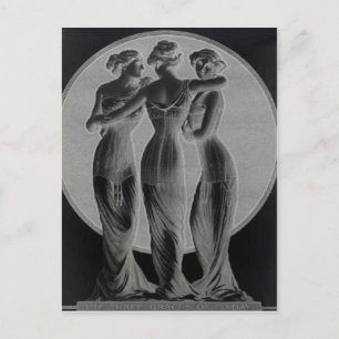 Vintage corsets, Three graces Black Postcard