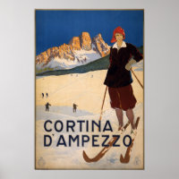 Vintage Cortina d'Ampezzo Italy Ski Travel