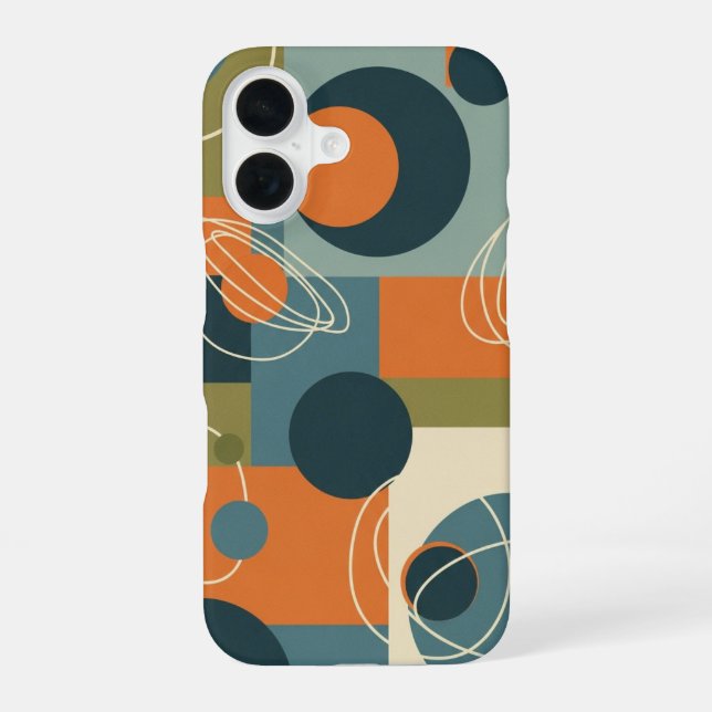 Vintage Cosmic Cartography Pattern iPhone 16 Case (Back)