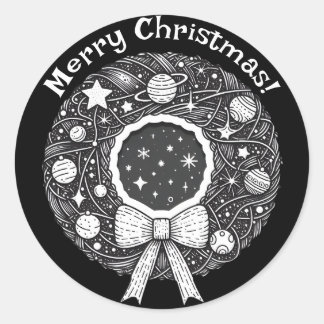Vintage Cosmic Ornament Wreath Sticker