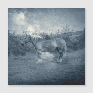 Vintage cosmic silver galaxy cottage core horse 