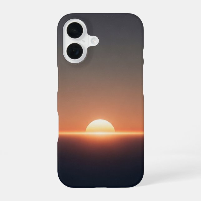 Vintage Cosmic Sunset iPhone 16 Case (Back)
