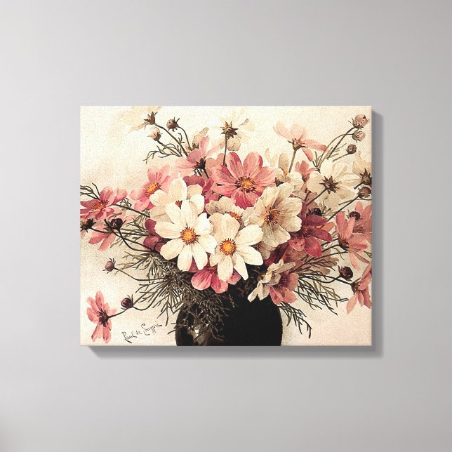 Vintage Cosmos Bouquet Canvas Print (Front)