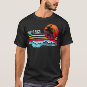 Vintage Costa Rica Beach Sunset 80s Surfing Retro  T-Shirt