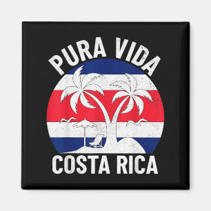 Vintage Costa Rica Flag Pura Vida Beach Summer Magnet