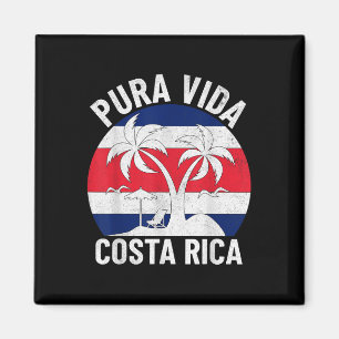 Vintage Costa Rica Flag Pura Vida Beach Summer Vac Magnet
