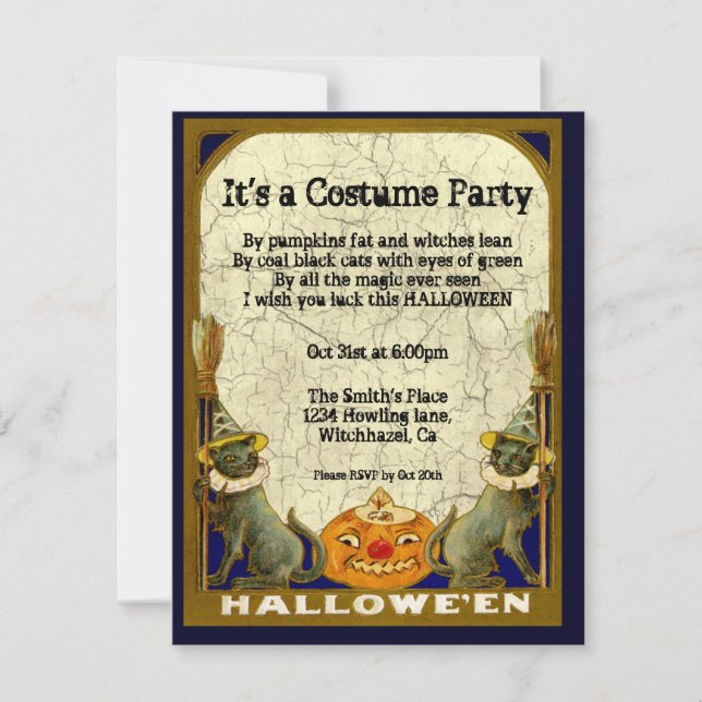 Vintage Costume Party Invitation (Front)