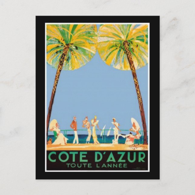Vintage Cote D’Azur Travel Postcard (Front)