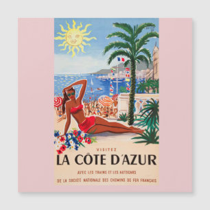 Vintage Cote D'Azur Beach Girl