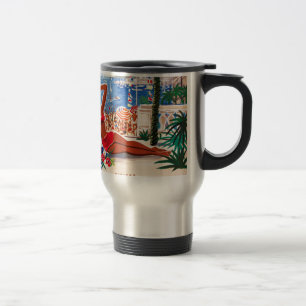 Vintage Cote D'Azur Beach Girl Travel Mug