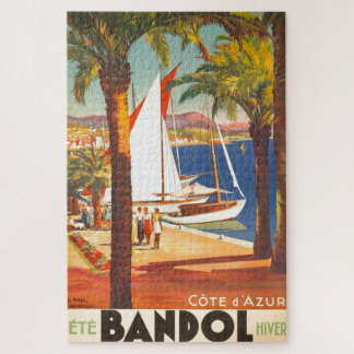 Vintage Cote D'Azur French Old Travel Art Jigsaw Puzzle