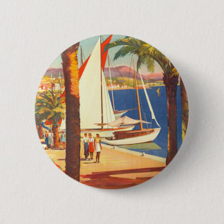Vintage Cote D'Azur French Travel 6 Cm Round Badge
