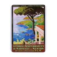 Vintage Cote d'Azur French travel ad Poster