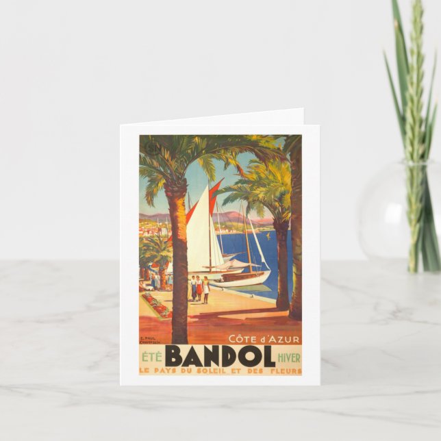 Vintage Cote D'Azur French Travel Card (Front)