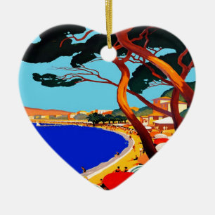 Vintage Cote D'Azur French Travel Ceramic Tree Decoration