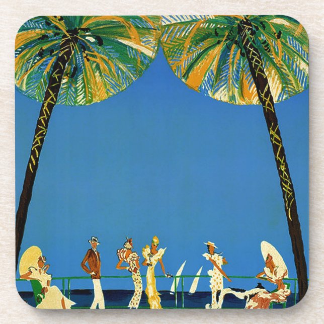 Vintage Cote D'Azur French Travel Coaster (Front)