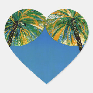 Vintage Cote D'Azur French Travel Heart Sticker
